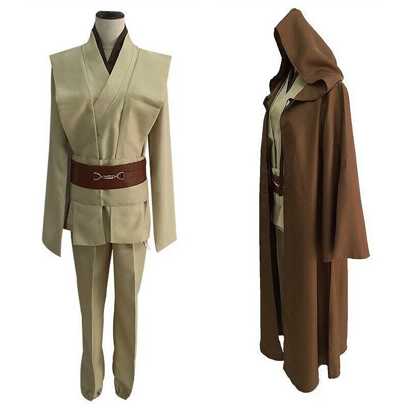 Adulto Star Wars Obi-Wan Kenobi Caballero Jedi Maestro Capa Halloween Disfraz Conjunto Foto 2 de 4