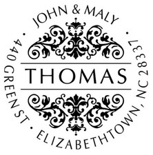 Custom Designer Round Return Address self Ink stamp Christmas Gift stamp