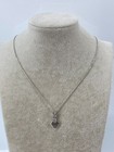 14KT White Gold Necklace with '15' Pendant CZs 16in 4.1g