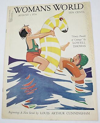 WOMAN'S WORLD Magazine for August 1936 Great Children's Pool Cover