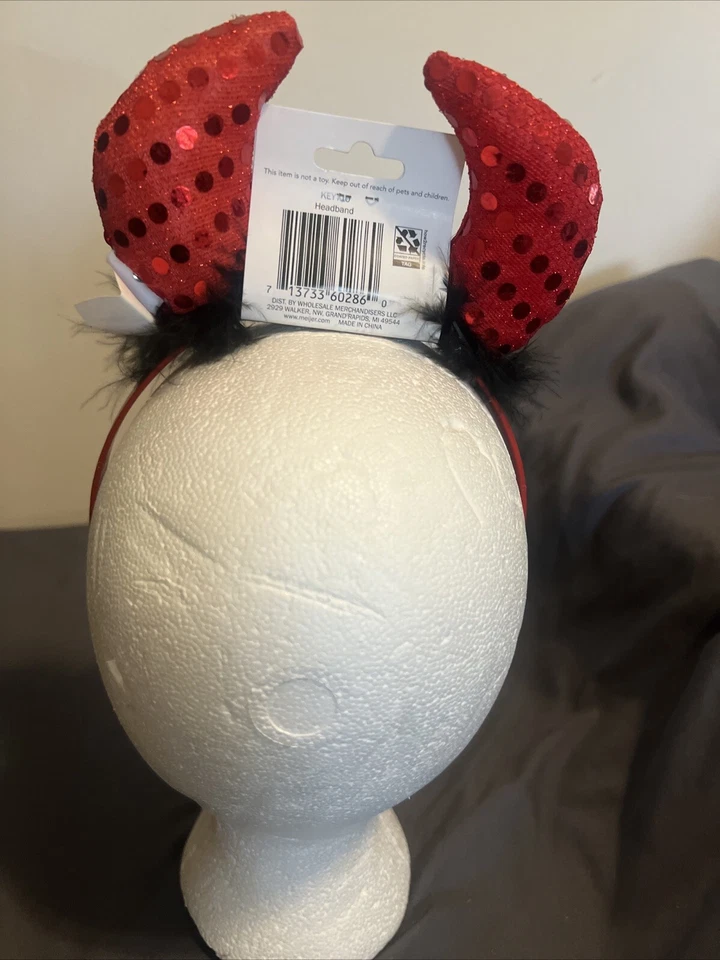 Красный черный перо дьявола обруч для волос Хэллоуин вечеринки пользу костюм аксессуар новый - Изображение 4 из 4