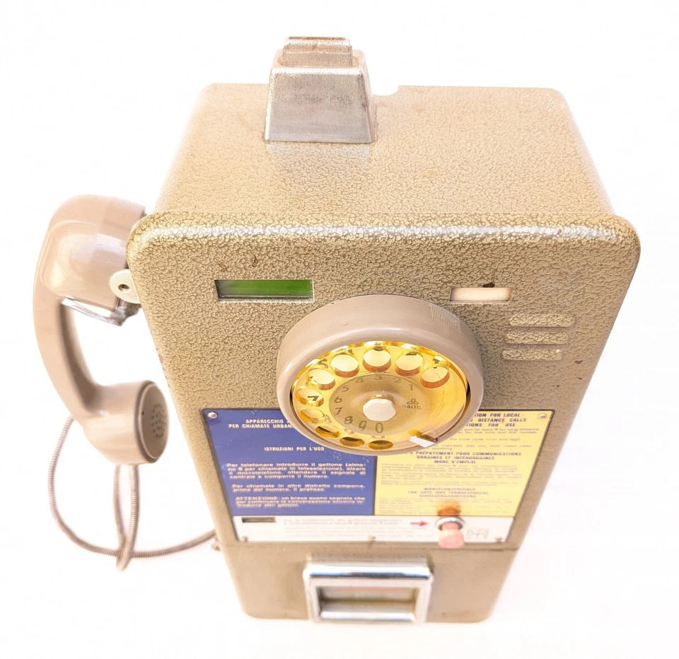 Telefono A Gettoni gettoniera vintage phone da cabina telefonica sip modernariat - Immagine 2 di 4