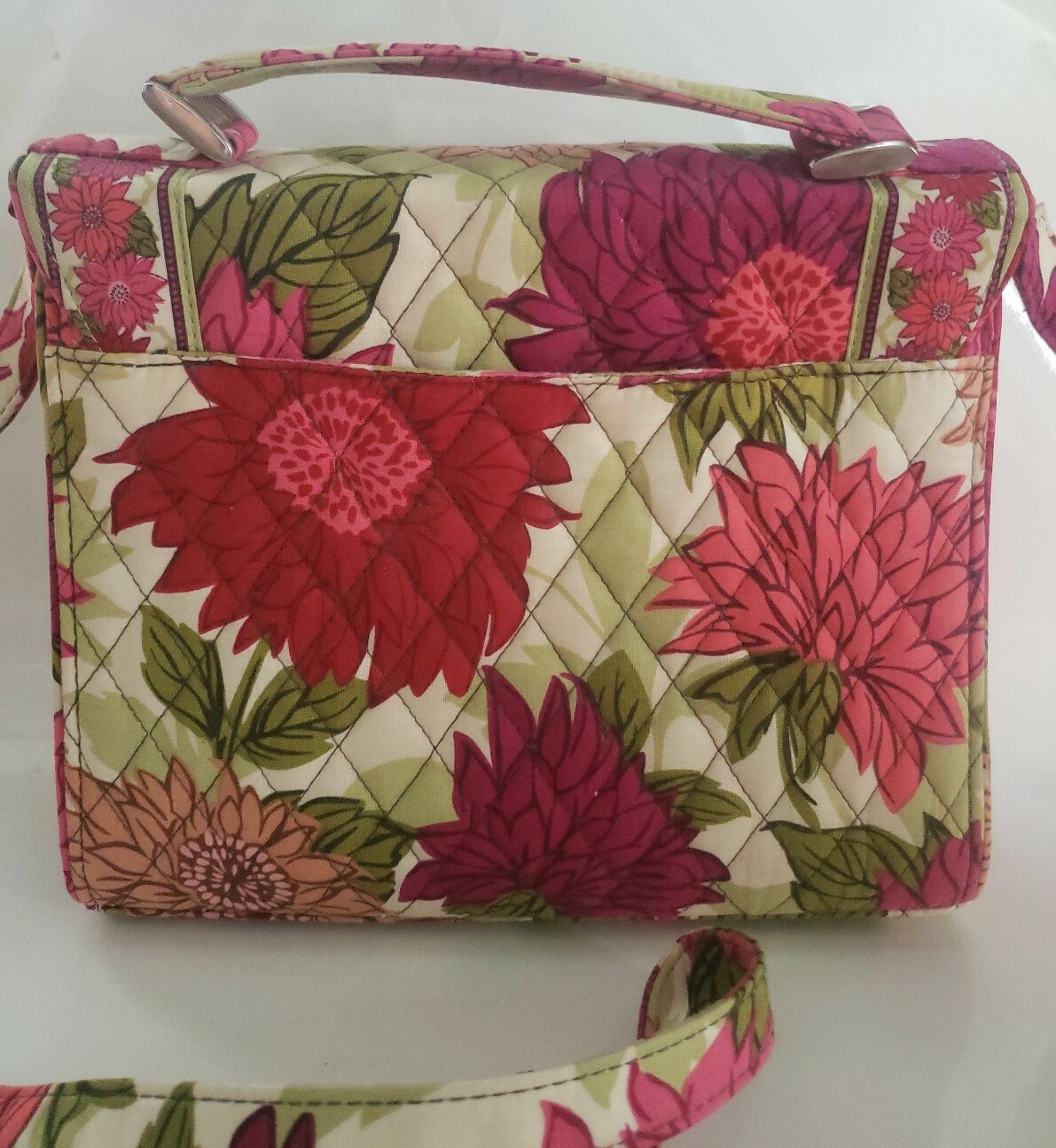 Vera Bradley Floral Hello Dahlia! Square Shoulder Bag… - Gem
