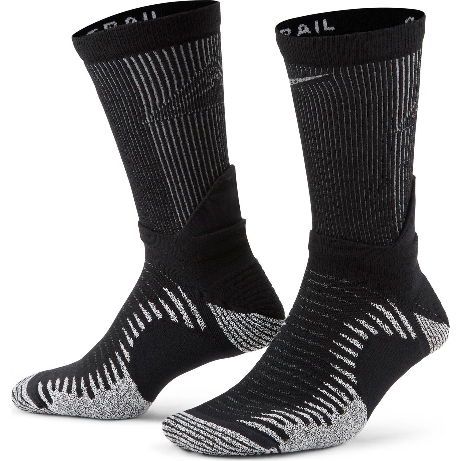 NIKE TRAIL RUNNING WOOL CREW SOCK Men 4-5.5 Women 5.5-7 Black #CU7203