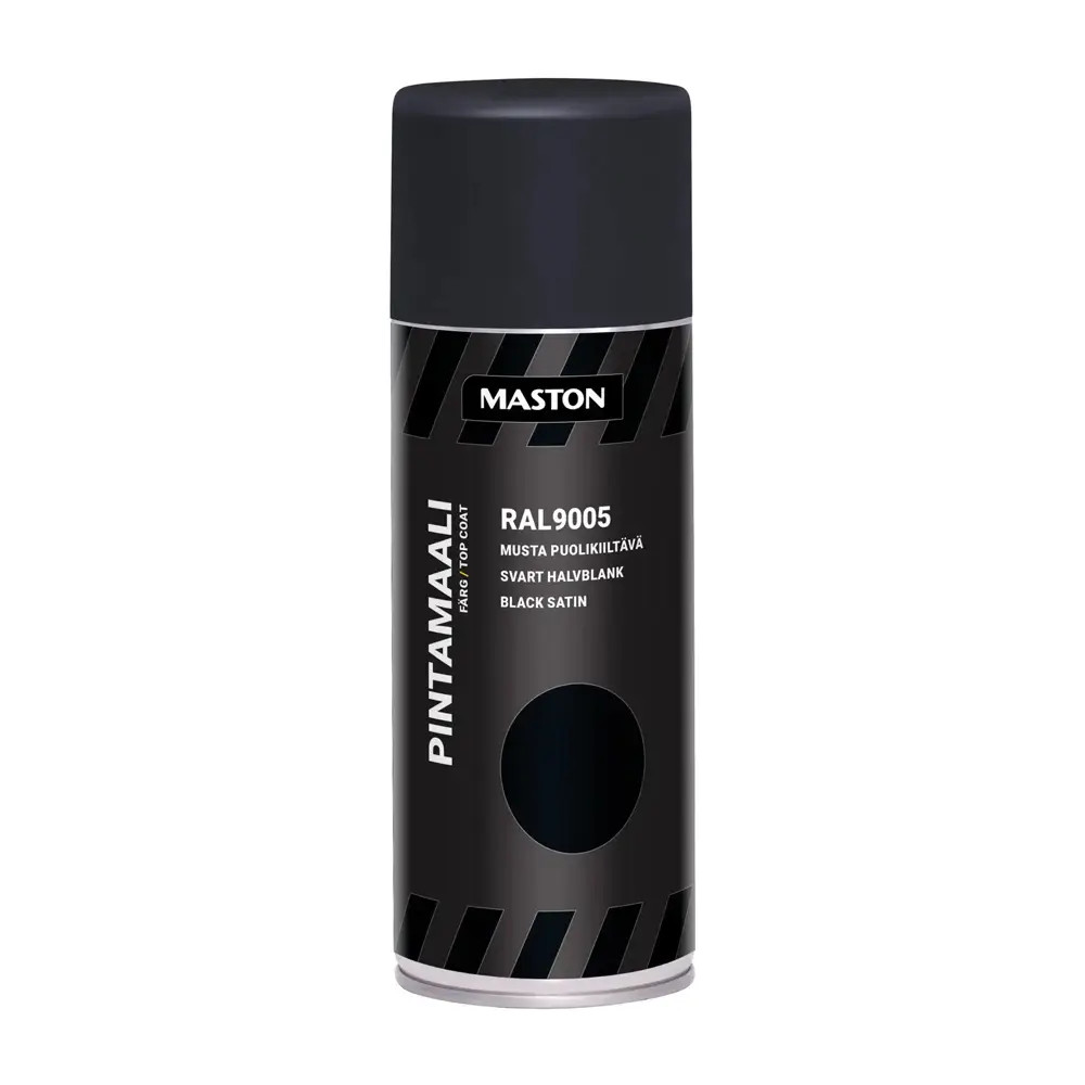 Maston ""Top Coat"" Spray Paint Satin Black RAL9005 400ml