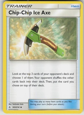 Pokemon TCG Chip-Chip Ice Axe Uncommon SM - Unbroken Bonds 165/214