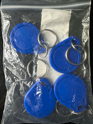4x RFID NFC Schlüsselanhänger blau mit Schlüsselring