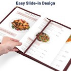 WeChef 30PCS Menu Cover 8.5x11 6 View 3 Page Burgundy Trim Trifold Restaurant — photo 7
