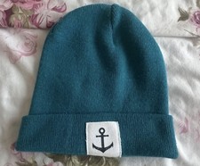 Beanie Mütze Blau Anker