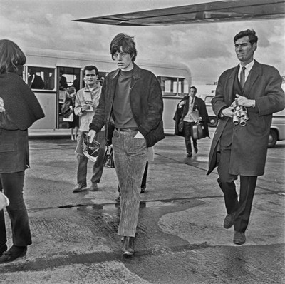 Singer Mick Jagger of UK rock band Rolling Stones arrives at Londo- Old Photo