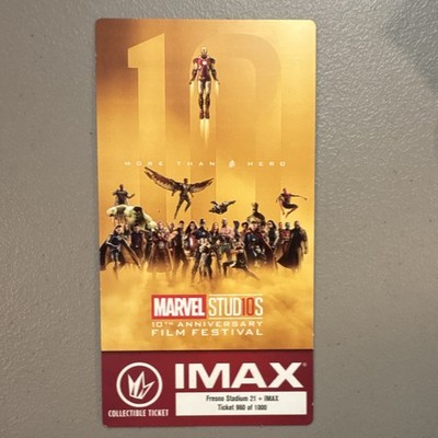 Marvel Studios 10th Anniversary Film Festival IMAX Collectible Ticket Card