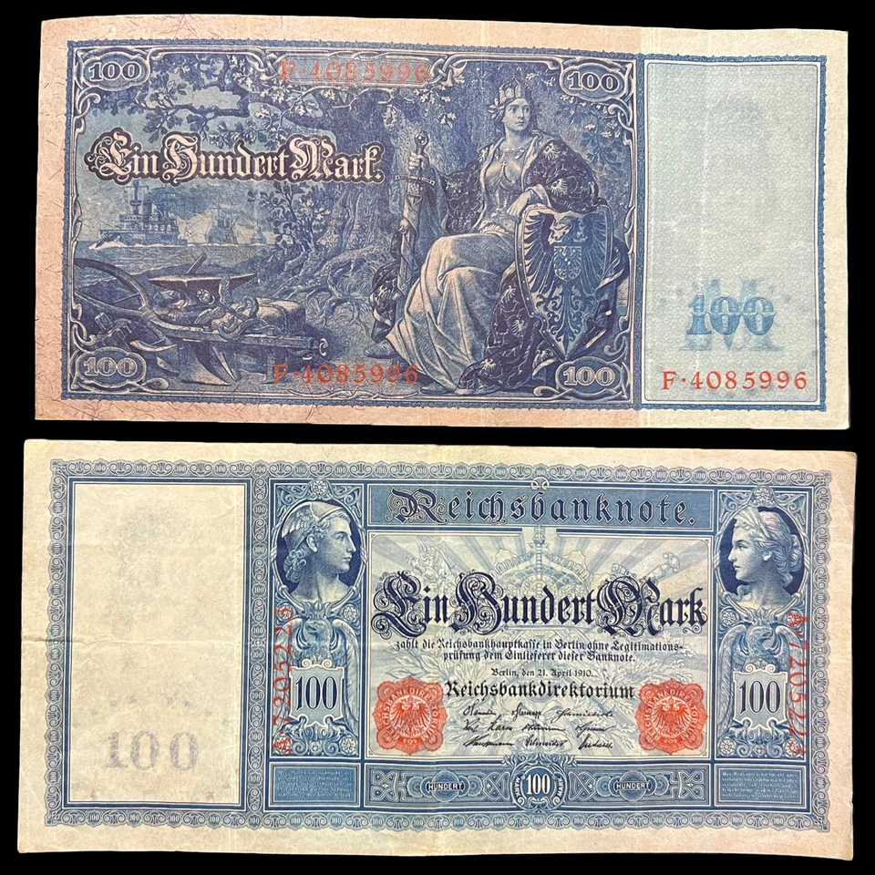 1910 German 100 Mark Banknote World War 1 WW1 WWI Currency Antique Relic - Image 2 of 4