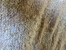 Classic Elements Gold Metallic Shimmer Button Down Cardigan, Holiday Sz M