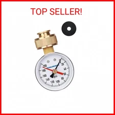 MEASUREMAN 2" Water Pressure Test Gauge, 3/4" Female Hose Thread, 0-200 psi/kpa