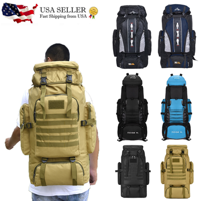 #ad #ad 100L Large Tactical Military Backpack Waterproof Rucksack Hiking Laptop Backpack $27.95