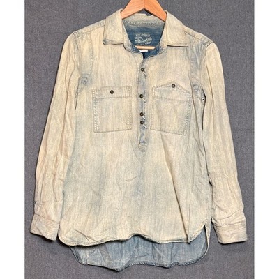 Madewell Rivet & Thread Heritage Denim Popover Shirt Light Wash Small
