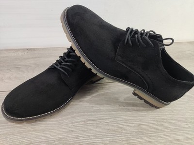 NEW Peacocks Mens Faux Suede Marine Shoes Black UK 10 EU 44 Smart Dress Shoes