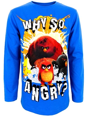 ANGRY BIRDS 158 SHIRT BLAU LANGARM LANGARMSHIRT PC COMPUTER VOGEL NEU - Bild 1 von 4