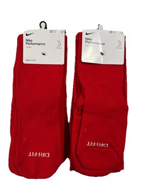 NEW 4 PAIR NIKE PERFORMANCE CUSHIONED KNEE-HIGH DRI- FIT SOCKS MEDIUM RED