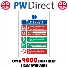 SIGN Fire Action If You Discover Or Suspect A Fire Evacuation Safety Plan FI182A