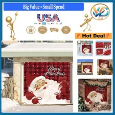 Large Christmas Garage Door Banner 7x8 ft Santa Holiday Decor Outdoor Indoor