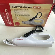 Sunbeam Electric Scissors Material Leather Denim Cutting SB19B Battery Operated