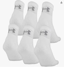 Under Armour Training Cotton Quarter Socks, Multipairs white