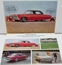 1965 Plymouth Dealer Color Post Cards Fury Belvedere Barracuda Valiant Pair
