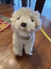 FAO Schwarz White Labradoodle/Maltese Plush Puppy Dog Stuffed Animal Toy