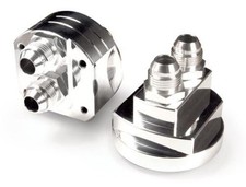 Blox Racing Remote Oil Filter Relocation Kit - Polished For Automotive Use