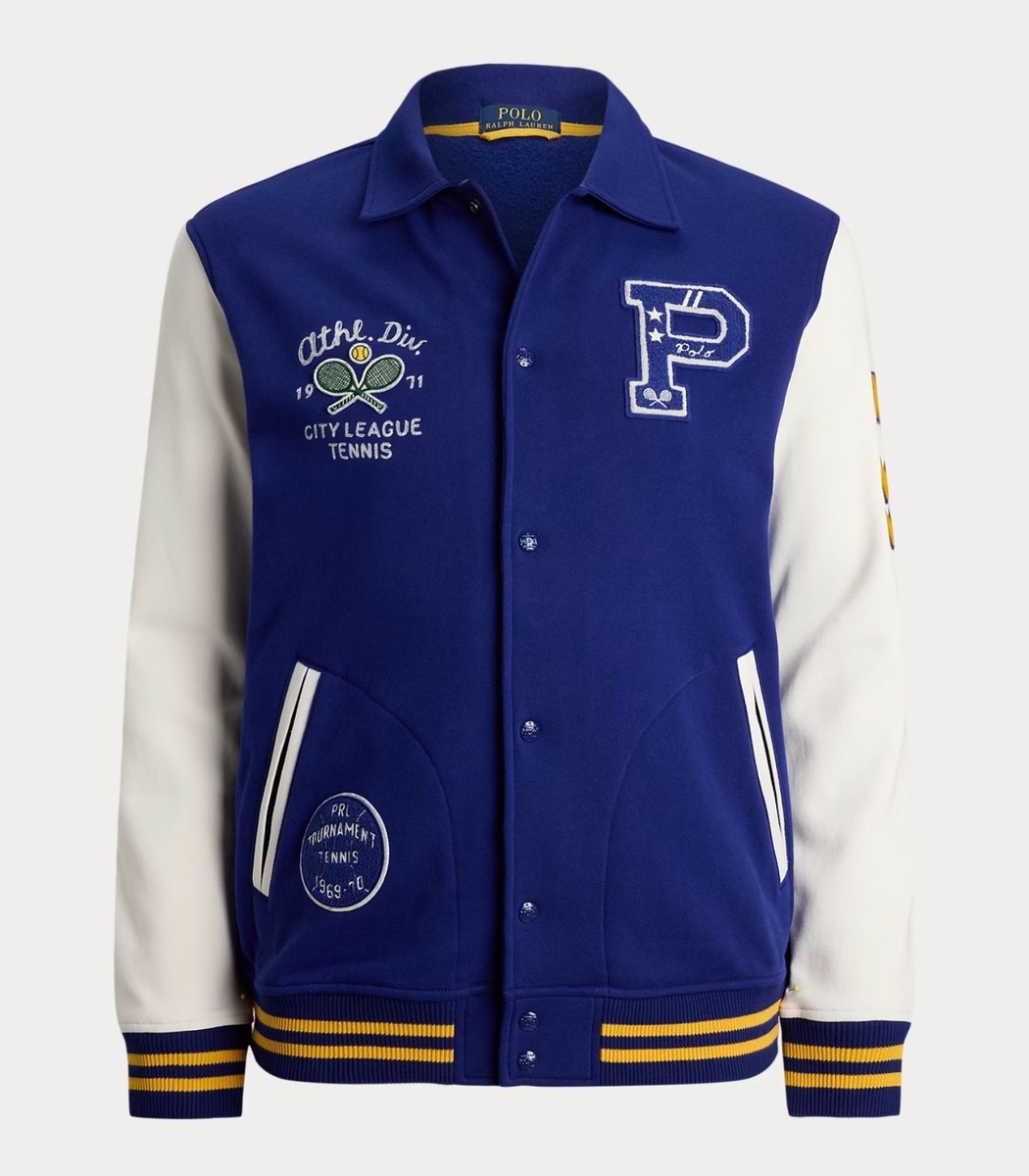 NWT Polo Ralph Lauren Blue Fleece CITY LEAGUE TENNIS LETTERMAN