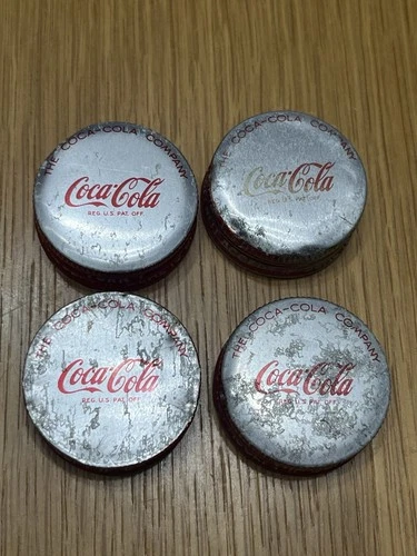 Lot Of 4 Vintage Coke Syrup Aluminum Caps for 1 Gallon Jug