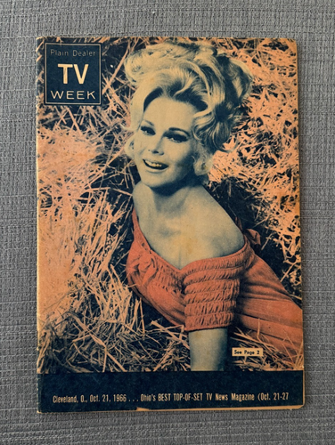 RARE 1966 EVA GABOR PLAIN DEALER TV WEEK GUIDE MAGAZINE REGIONAL GREEN ...
