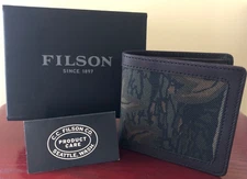 Filson Rugged Twill Packer Wallet 12 CC Slot Maple Bark 4.5X4 Bi-Fold USA