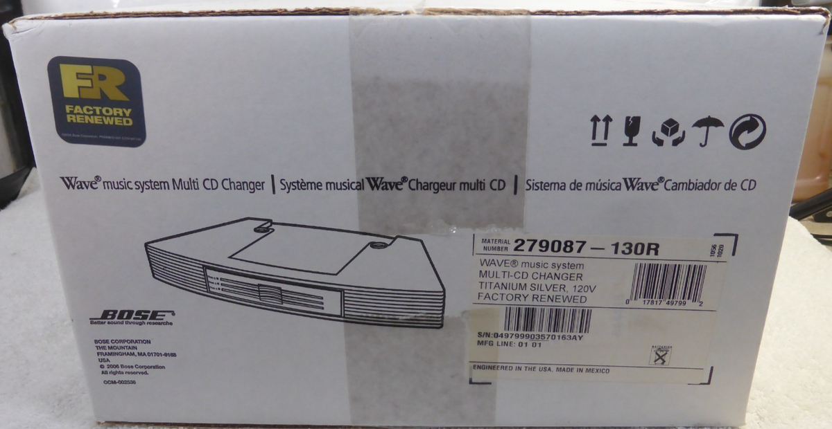 Bose Wave Music System 3 Disc Multi-CD Changer Titanium Silver for