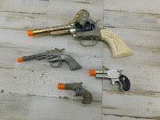 Vtg "Pony Boy" "Hubley Derranger" 2 Unbranded Cap Guns Pistols Lot Of 4