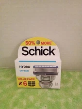 1 pack Schick Hydro Dry Skin 5 Blades 6 Cartridges