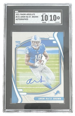 2021 Panini Absolute Amon-Ra St. Brown Rookie RC Autographed Auto #131 SGC 10