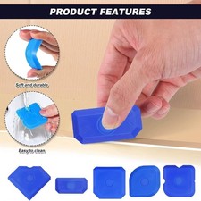 5pc Silicone Sealant Finishing Tool Set Reusable Caulking & Mastic Smoothing Kit