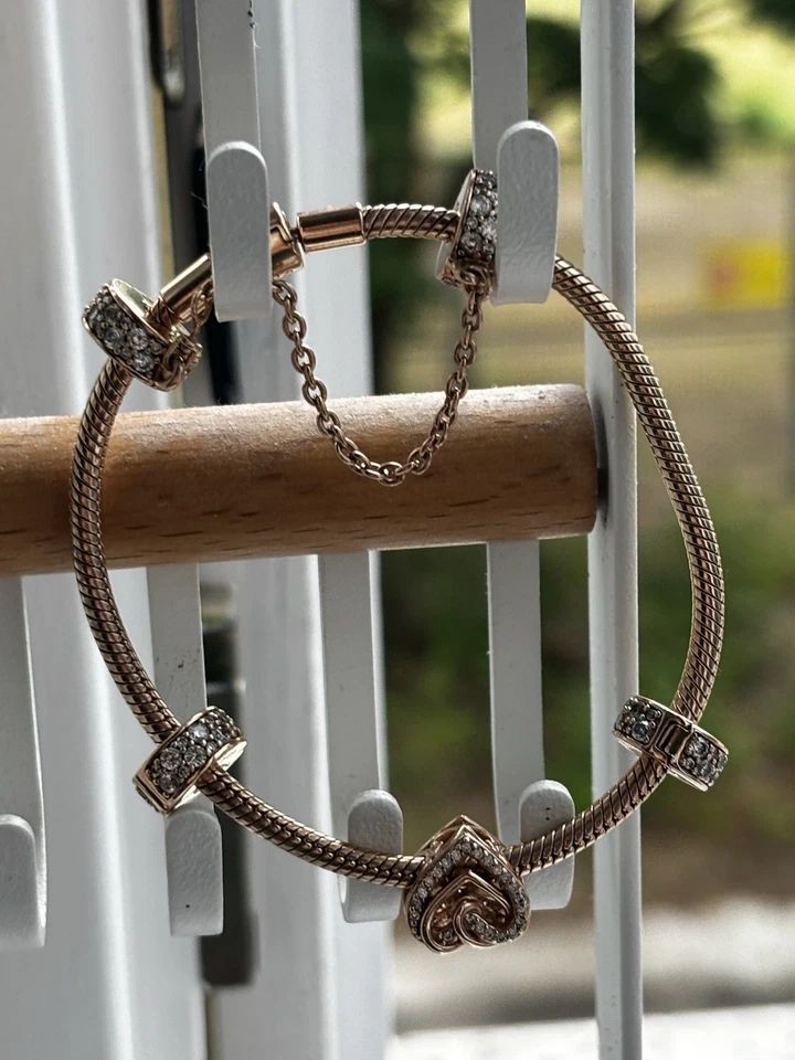 Rosegoldene Stopper Pandora Charmarmband, Clipverschluss - Bild 4 von 4