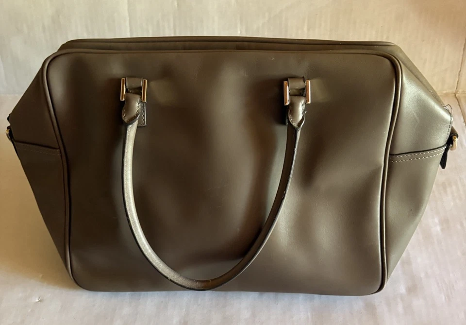 Anya Hindmarch Carker - Bolso de mano de cuero gris beige Foto 2 de 4