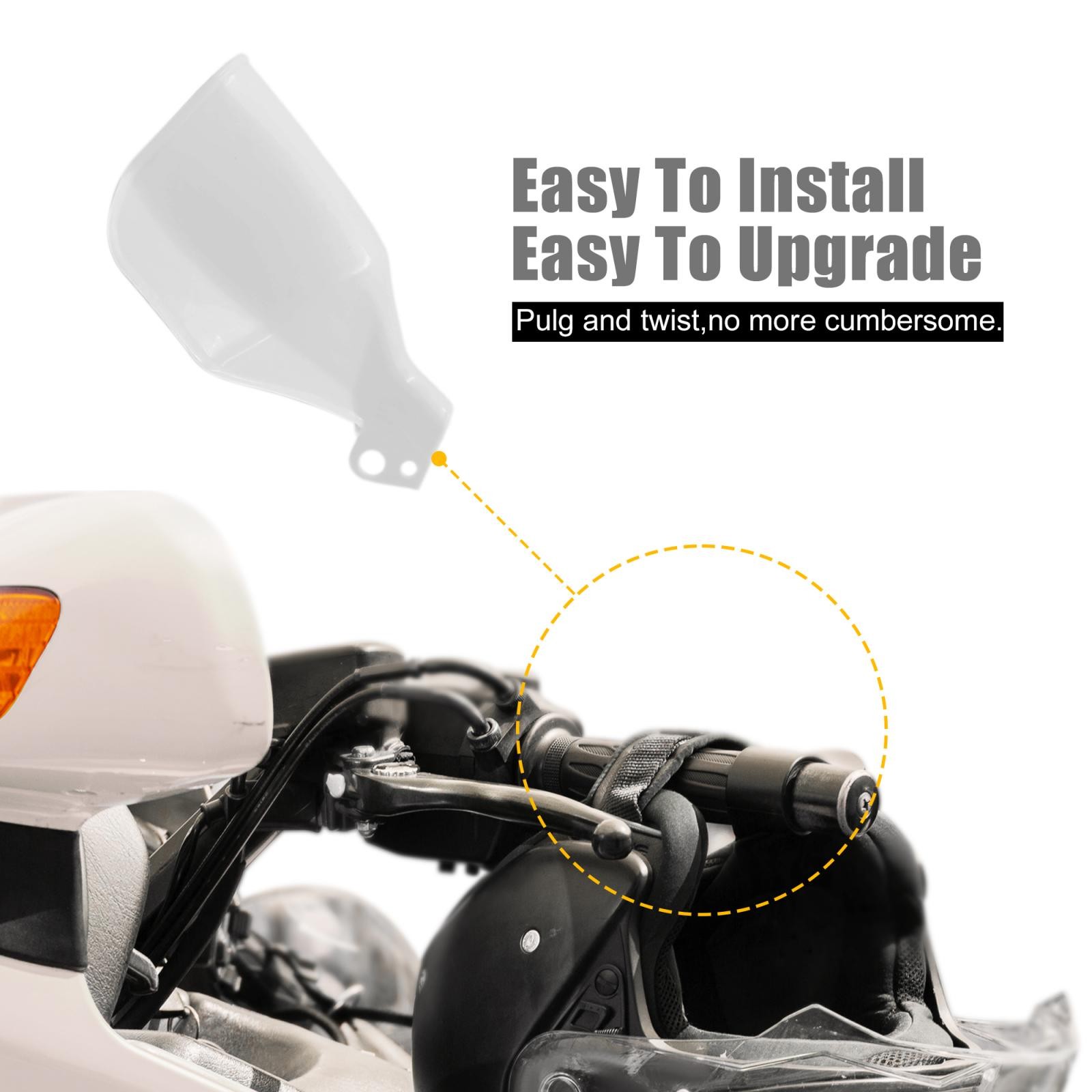 1Pair White Motorcycle Handlebar Brush Bar Hand Guard Handguard for Yamaha