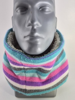 Ladies Gertex Knit Soft Neck Warmer Pink and White Pre Own Great Condition
