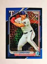 Wyatt Langford 2024 Bowman Chrome RC #71 Mega Rookie BLUE REFRACTOR 135/150 i6