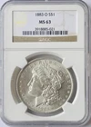 1883-O Morgan Silver Dollar NGC MS63 - Brown Label