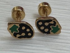 Blue Strawberry Yellow Screw Back Earrings Baby Toddler Kids Costume Jewelry New