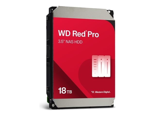 WD Red Pro 18TB NAS Hard Drive – 7200 RPM SATA 6Gb/s, CMR, 512MB Cache, 8-16 Bay