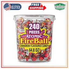 Wonka Atomic Fireball Cinnamon Candy 240 Count Bulk Tub Individually Wrapped