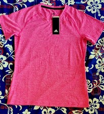 Adidas Climalite Women's Pink Short Sleeve Tech Prime 3S T-Shirt Tee Small NWT