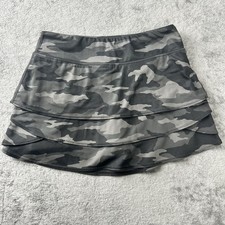 Athleta Girl Camo Lux Swing Skort Gray Black Camouflage XL 14 Activewear Skirt